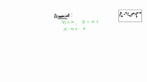 a-binomial-probability-experiment-is-conducted-with-the-given-parameters-compute-the-probability-of-x-successes-in-the-n-independent-trials-of-the-experiment-nequals10-pequals07-xequals9