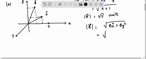 two-vectors-a-2xy-m-b-x3y-m-are-given-here-ab-are-vectors-xy-are-unit-vectors-ab-are-magnitude-of-the-vectors-a-draw-the-vectors-on-a-cartesian-coordinate-system-xyz-b-calculate-the-magnitude-of-the-v