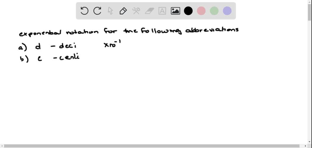 SOLVED: What exponential notation do the following abbreviations