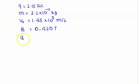 a-particle-with-charge-215mu-mathrmc-and-mathrmmass-320-times-10-11-mathrmkg-is-initially-traveling-83413