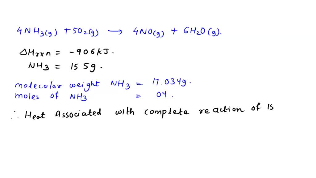 SOLVED: Prolected Ammonia Reacts With Oxygen According To The Equation ...