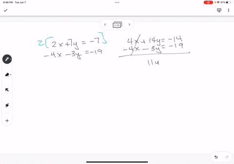 solve-the-following-system-of-equations-express-your-answer-as-an-ordered-pair-in-the-format-ab-with-no-spaces-between-the-numbers-or-symbols-2x-7y-7-4x-3y-19-57228