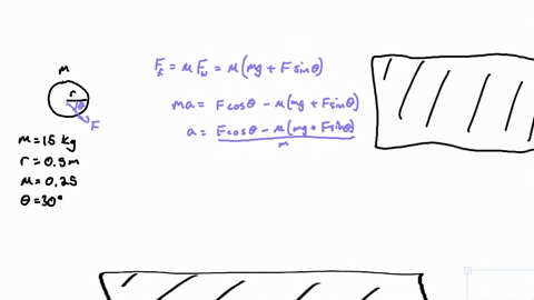 if-the-coefficient-of-friction-between-the-m-15-kg-roller-and-the-ground-is-025-determine-the-maximum-force-f-acting-downward-at-30-above-horizontal-that-can-be-applied-to-the-handle-so-that-roller-ro