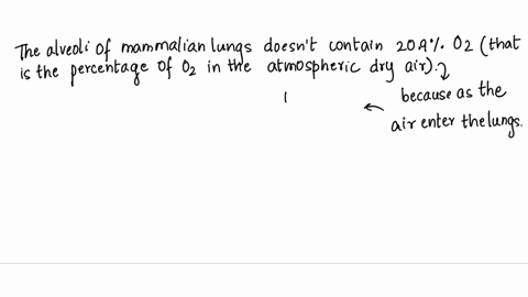 the-alveoli-of-mammalian-lungs-do-not-contain-209-o2-that-is-the-percentage-of-o2-in-atmospheric-dry-air-because-a-there-is-dead-space-in-the-trachea-and-bronchial-tree-and-the-air-in-the-lu-73907