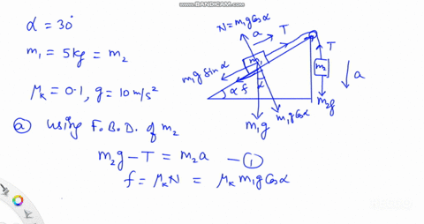 a-block-with-mass-m1-5kg-is-placed-on-an-inclined-plane-with-slope-angle-a-30-degrees