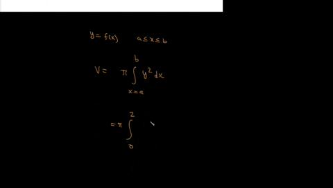 find-the-volume-v-of-the-solid-of-revolution-generated-by-revolving-the-region-bounded-by-the-graphs-of-y-vi6-_-x-y-0x-0-and-x-2-about-the-x-axis-express-numbers-in-exact-form_-use-symbolic-93865