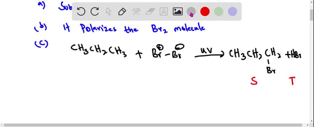 A Mixture Of Propane And Bromine Is Exposed To Sunlight The Reaction Equation Is Given Below 