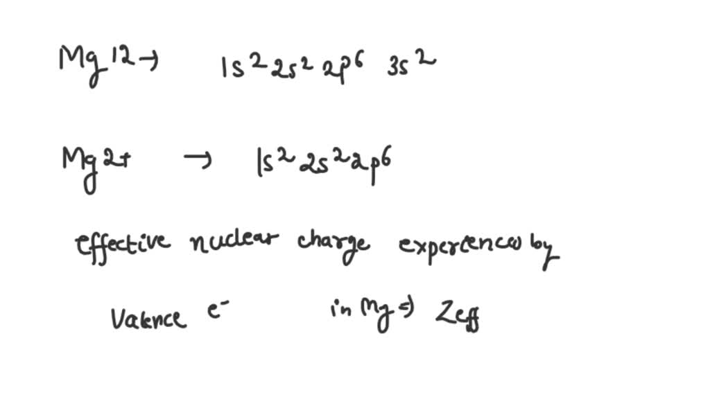 SOLVED Write The Full Electronic Configurations Of Both Mg And Mg Calculate The Effective