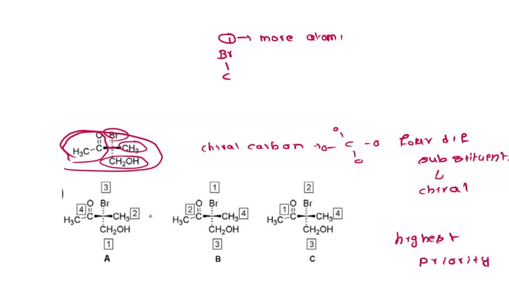 SOLVED: List the groups around the chiral carbon from highest priority ...