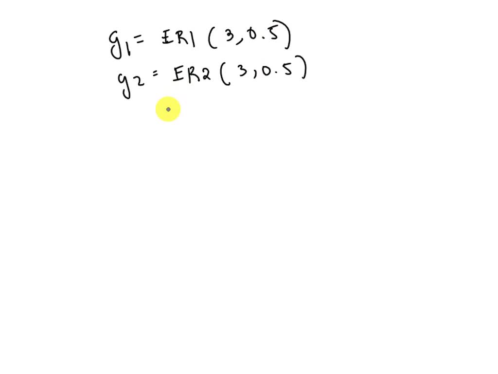 Suppose G1 = ER(3,0.5) and G2 = ER(3,0.5) are two ER random graphs ...