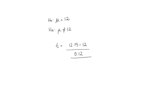 the-contents-of-38-cans-of-coke-have-a-mean-of-1215-fl-oz-and-a-standard-deviation-of-012-fl-oz-find-the-value-of-the-test-statistic-correct-to-two-decimal-places-used-to-test-the-claim-that-13644