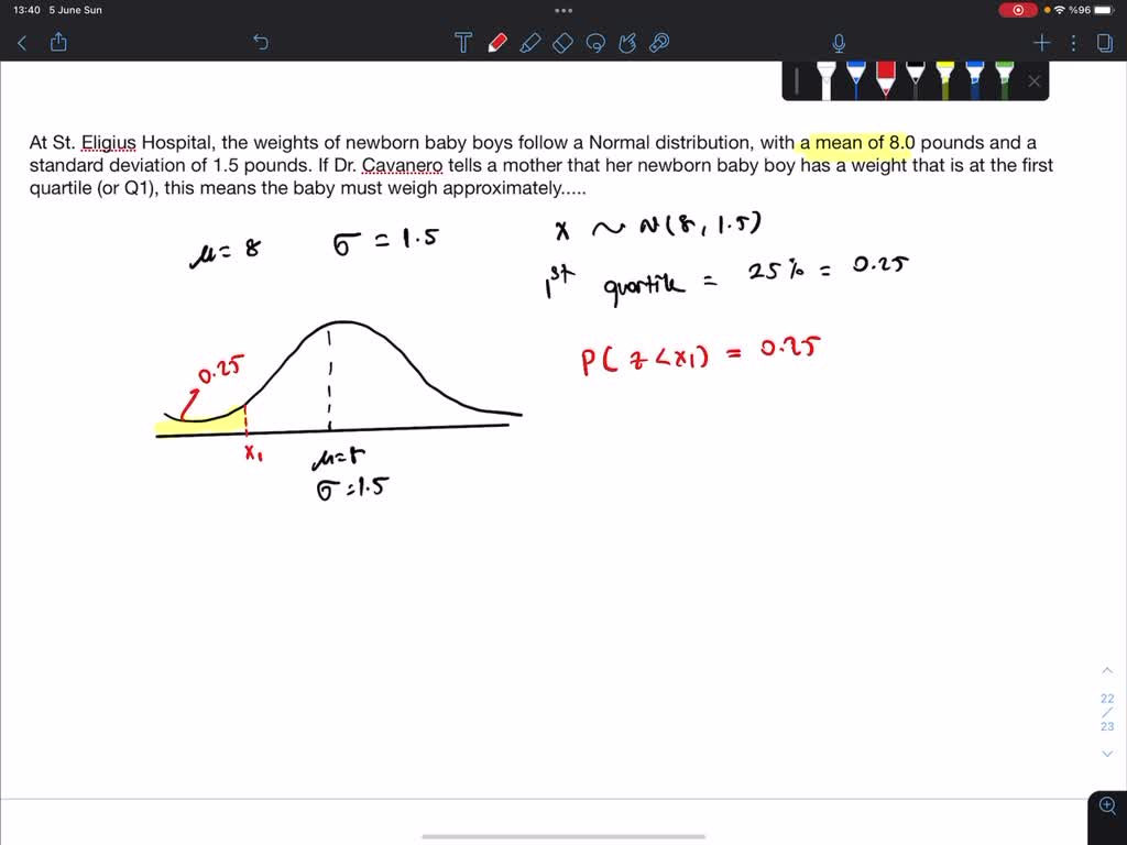 SOLVED At St. Eligius Hospital, the weights of newborn baby boys