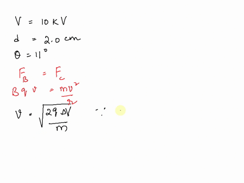 an-electron-in-cathode-ray-tube-is-accelerated-through-potential-difference-of-10-kv-then-passes-through-the-d-2-0-cm-wide-region-of-uniform-magnetic-field-in-the-figurefigure-1-paia-what-fi-01606