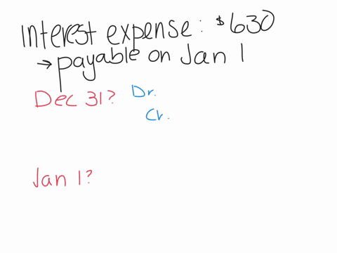 the-company-determines-that-the-interest-expense-on-a-note-payable-for-the-period-ending-december-31-is-630-this-amount-is-payable-on-january-1-prepare-the-journal-entries-required-on-decemb-48743