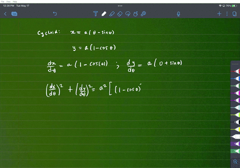 find-the-arc-length-of-the-curve-cycloid-arch-x-a-sin-y-a1-cos-on-the-interval-0-2-22576