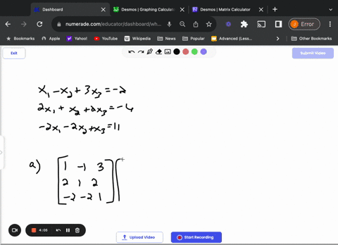 consider-the-following-system-of-equations-x1-x2-3x3-2-2x1-x2-2x3-6-2x1-2x2-x3-11-a-write-a-matrix-equation-that-is-equivalent-to-the-system-of-linear-equations-b-solve-the-system-using-the-64631