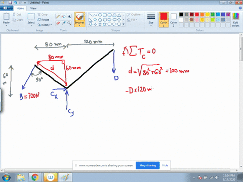 two-links-a-b-and-d-e-are-connected-by-a-bell-crank-as-shown-knowing-that-the-tension-in-link-a-b-is-720-mathrmn-determine-a-the-tension-in-link-d-eb-the-reaction-at-c-2