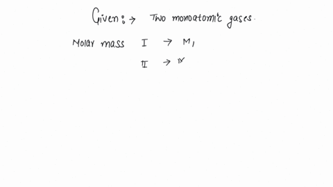 two-monoatomic-ideal-gases-1-and-2-of-molecular-masses-m1-and-m2-respectively-are-enclosed-in-separate-containers-kept-at-the-same-temperature-the-ratio-of-the-speed-of-sound-in-gas-1-to-that-in-gas-2