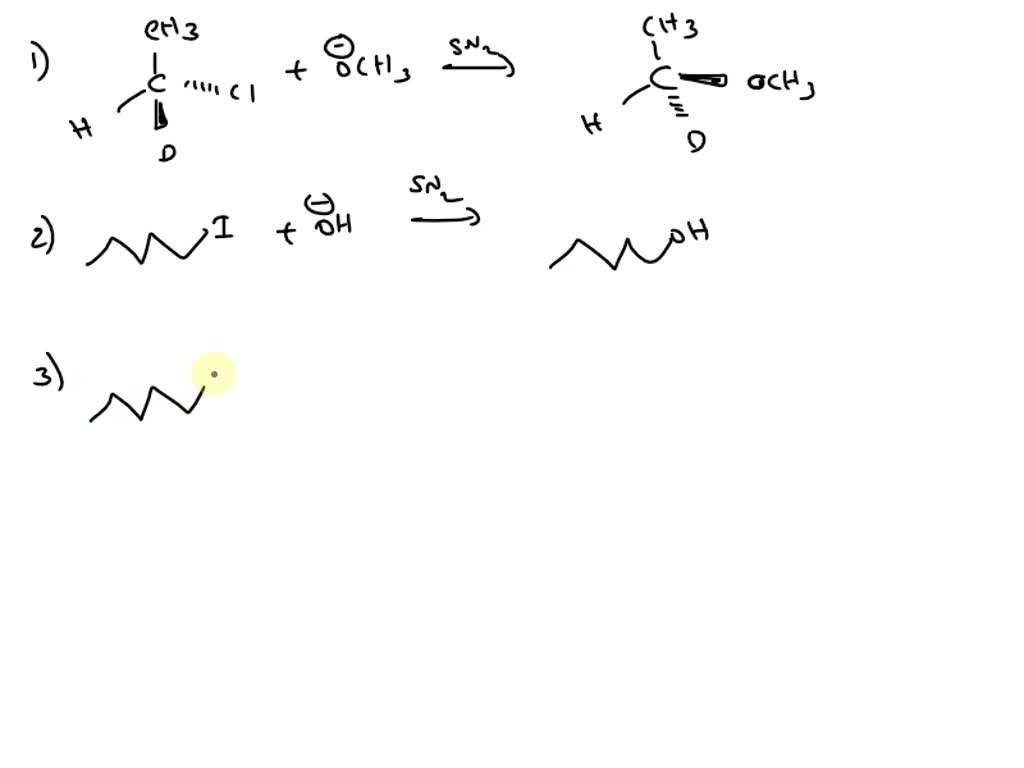 SOLVED: 7.61 Draw the products of each SN 2 reaction and indicate the ...