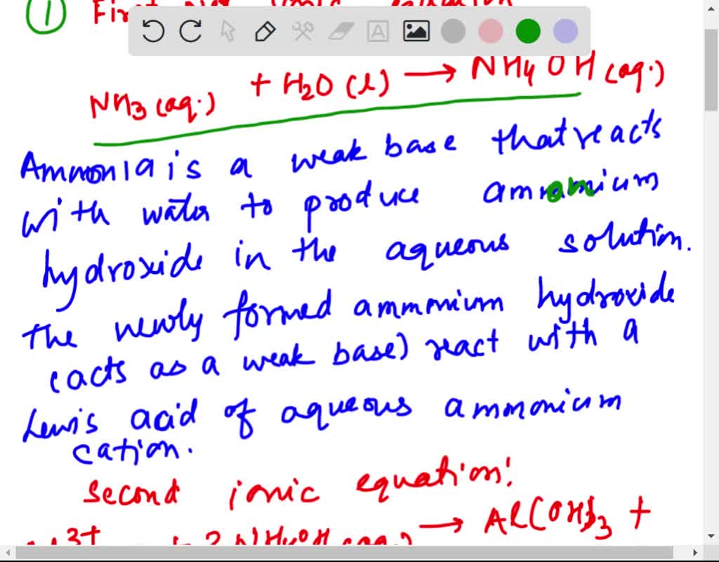 Solved What Are The Two Net Ionic Equations When Aluminum Nitrate Reacts With Aqueous Ammonia