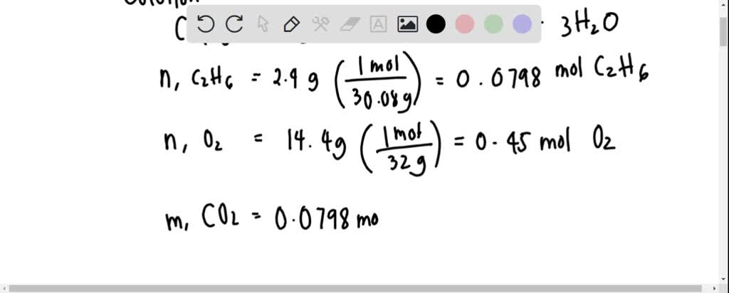 SOLVED: Gaseous ethane CH3CH3 will react with gaseous oxygen O2 to ...