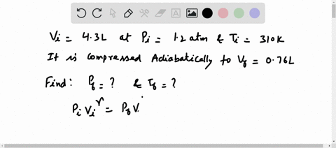 a-certain-gas-occupies-a-volume-of-43-l-at-a-pressure-of-12-atm-and-a-temperature-of-310-k-it-is-compressed-adiabatically-to-a-volume-of-076-l-determine-a-the-final-pressure-and-b-the-final-91481