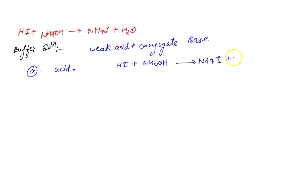 A Buffer Contains Significant Amounts Of Ammonia And Ammonium Chloride Write A Net Ionic