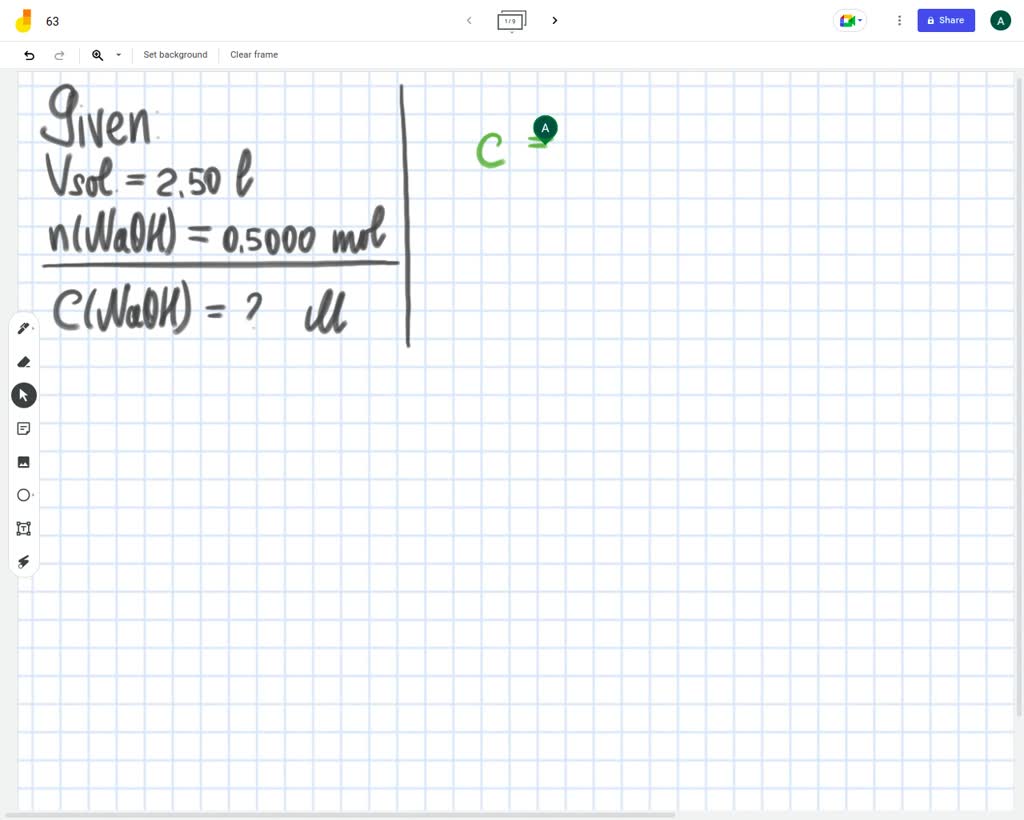 SOLVED: If a 2.50 L solution contains 0.5000 mol NaOH, what is the