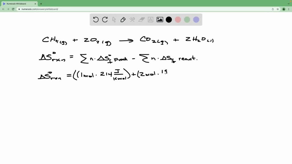 SOLVED Calculate the standard state entropy for the following