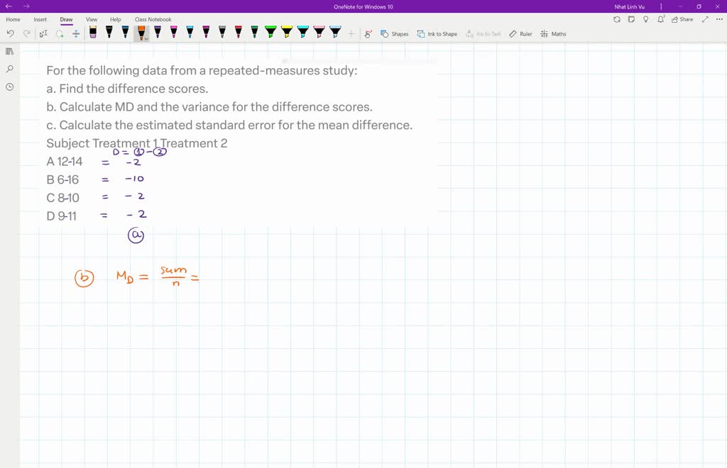 SOLVED: For The Following Data From A Repeated-measures Study: A. Find ...