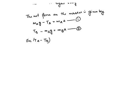 use-newton-2nd-iaw-rotational-form-to-find-the-iinear-acceleration-of-blocks-and-the-angular-acceleration-of-the-pulley-and-the-tension-in-the-cord-each-side-of-the-pulley-there-slipping-bet-29828
