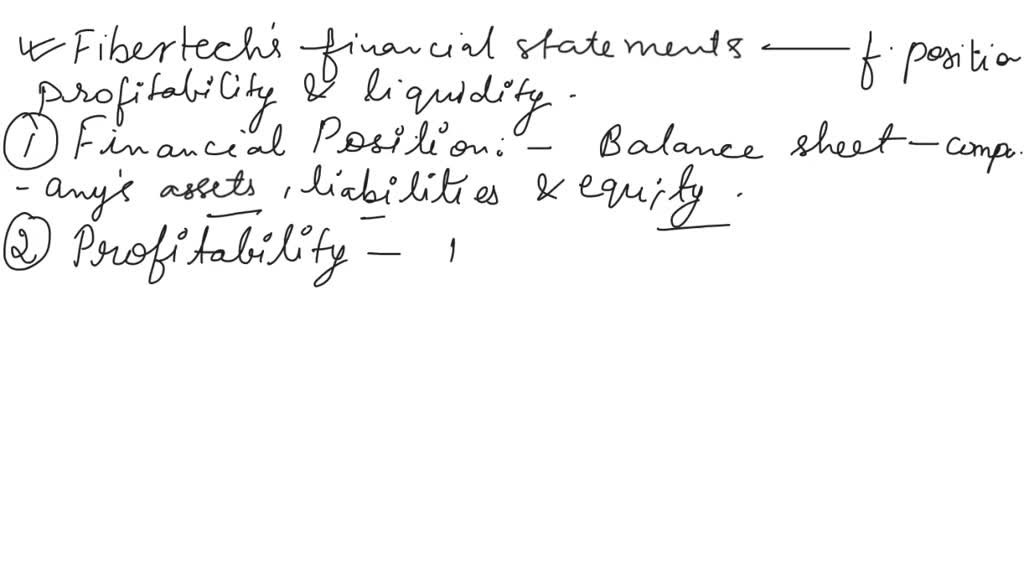 Briefly discuss Fibertech's financial statements. Please comment on its financial position