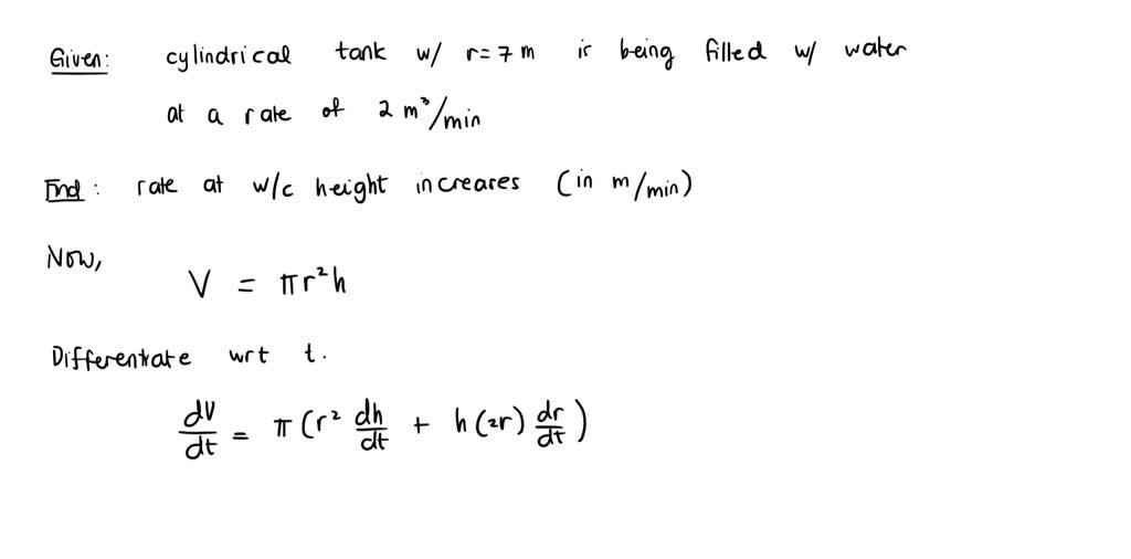 solved-a-cylindrical-tank-with-radius-7-m-is-being-filled-with-water