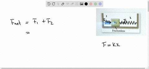 a-block-of-mass-mg-200-kg-in-the-image-below-rests-on-a-frictionless-surface-find-its-instantaneous-acceleration-when-the-spring-on-the-left-is-compressed-xp-500-cm-while-the-spring-on-the-r-70737