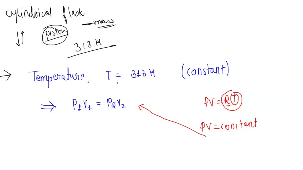 SOLVED: A cylindrical flask is fitted with an airtight piston that is ...