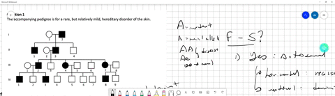 question-1-the-accompanying-pedigree-is-for-a-rare-but-relatively-mild-hereditary-disorder-of-the-skin-how-is-the-disorder-inherited-state-reasons-for-your-answer-b_-give-genotypes-for-as-ma-45739