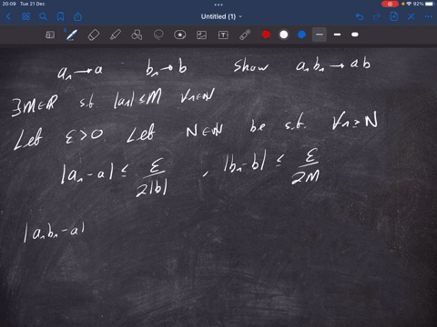 let-an-and-bn-be-two-convergent-sequences-and-denote-their-limits-by-a-limn-an-and-b-limb-bn-use-the-definition-of-limit-to-prove-that-the-sequence-anbn-converges-to-ab-31288