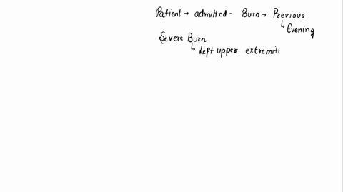 a-patient-was-admitted-to-the-burn-unit-the-previous-evening-suffering-from-a-severe-burn-involving-34257