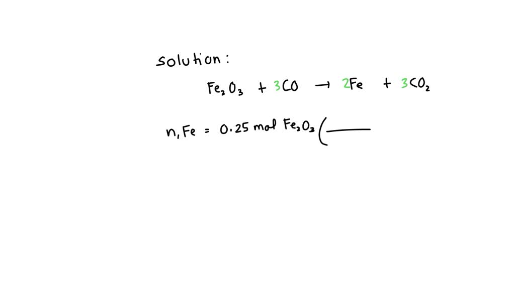 SOLVED Iron(III) oxide reacts with carbon monoxide according to the