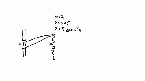 how-far-apart-are-the-slits-to-produce-a-2nd-order-bright-fringe-at-an-angle-of-523o-if-the-light-source-has-a-wavelength-of-582x10-7m-2