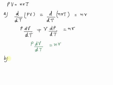 the-pressure-p-volume-v-and-temperature-t-of-an-ideal-gas-are-related-by-the-equation-p-v-nrt-where-both-n-and-r-are-constants-calculate-the-rate-of-change-of-volume-v-with-respect-to-a-temp-95383