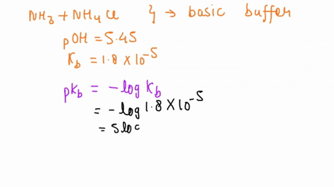 what-ratio-of-concentration-of-ammonia-and-ammonium-chloride-should-be-mixed-toprepare-a-buffer-solution-of-poh-5-kb-for-nh3-18-x-10-4-03843