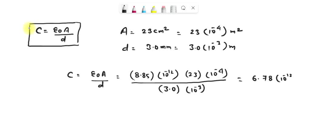 A parallel-plate capacitor consists of two plates, each with an area of ...