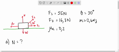 problem-3-a-horizontal-force-f1-55-n-and-a-force-f2-163-n-acting-at-an-angle-of-to-the-horizontal-are-applied-to-a-block-of-mass-m-26-kg-the-coefficient-of-kinetic-friction-between-the-block-86127
