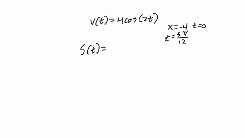 a-particle-moves-along-the-x-axis-with-velocity-given-by-vt4cos2t-for-time-t0-if-the-particle-is-at-position-x-4-at-time-t0-what-is-the-position-of-the-particle-at-time-t5pi12-07165