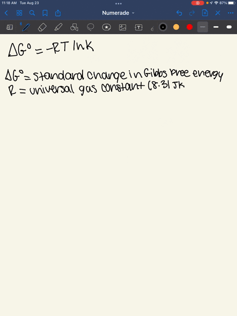 for-a-certain-chemical-reaction-the-equilibrium-constant-k-83-x-106-at-150-c-calculate-the-standard-gibbs-free-energy-of-reaction-round-your-answer-to-2-significant-digits-76332