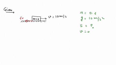 on-a-rough-horizontal-surface-a-body-of-mass-2-kg-is-given-a-velocity-of-10-m-s-if-the-coefficient-of-friction-is-02-and-g10ms2-the-body-will-stop-after-covering-a-distance-of