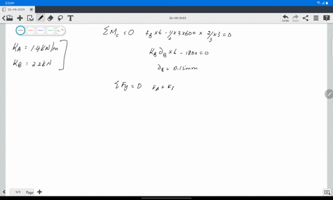 the-beam-of-negligible-weight-is-supported-horizontally-by-two-springs-the-beam-is-horizontal-and-the-springs-are-unstretched-when-the-load-is-removedsuppose-that-k14-knm-and-kb22-knmfigure-10742