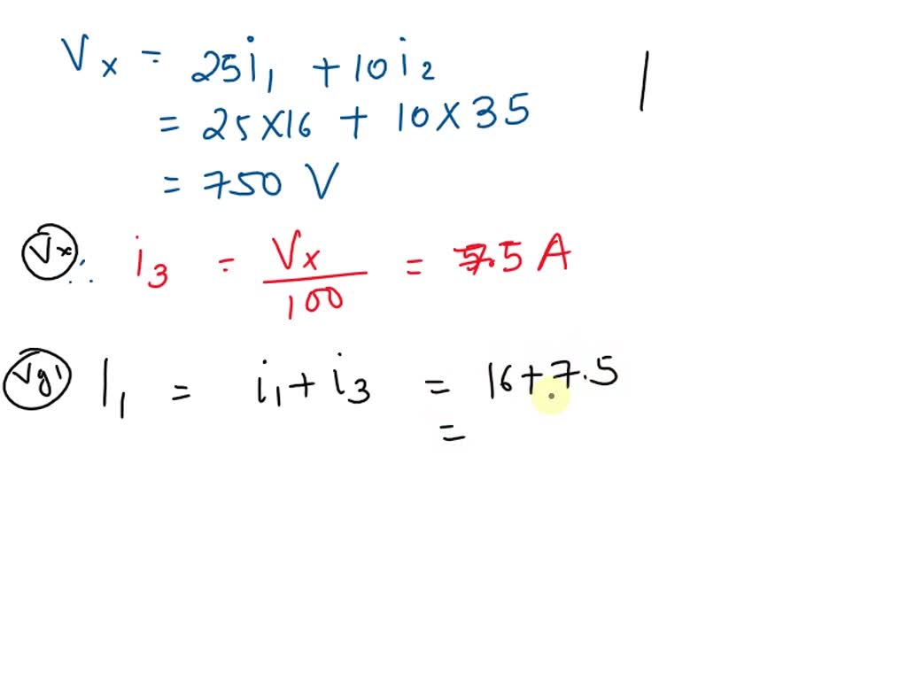 SOLVED: The currents I and I2 in the following circuit are 20 A and 15 ...