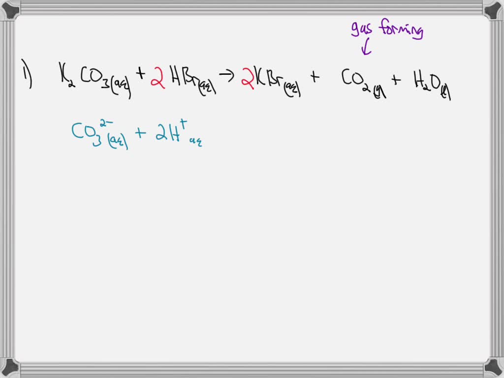 SOLVED: For each of the following reactions, write a balanced equation ...